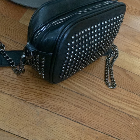 Black bag with rine stones zipper space in back - Picture 2 of 3